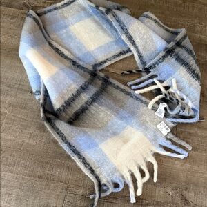 Beautiful Wrap,Scarf , Accessory for Cottage wear! Beautiful Blue and Grey Plaid